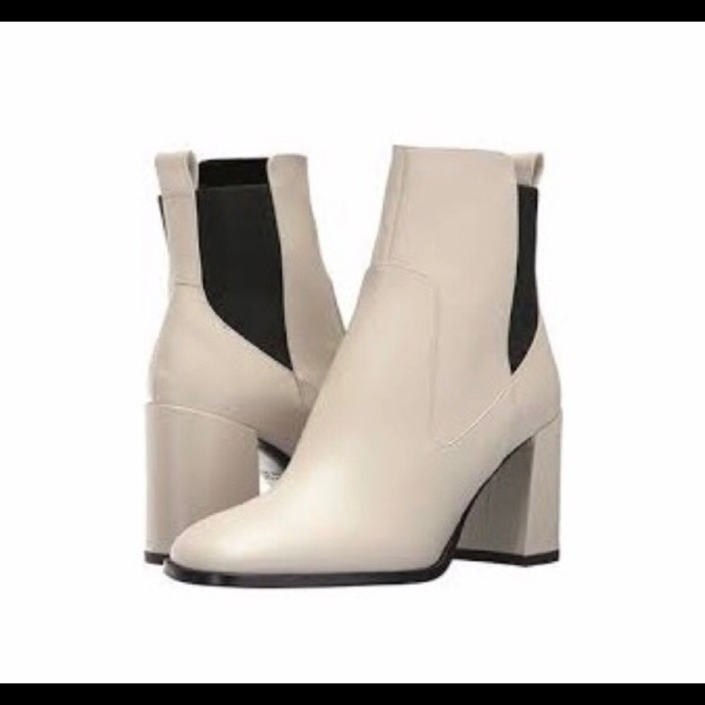 Via Spiga Delaney square toe boot in bone leather
